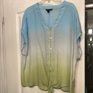 Women's Blue and Green Ombre Top